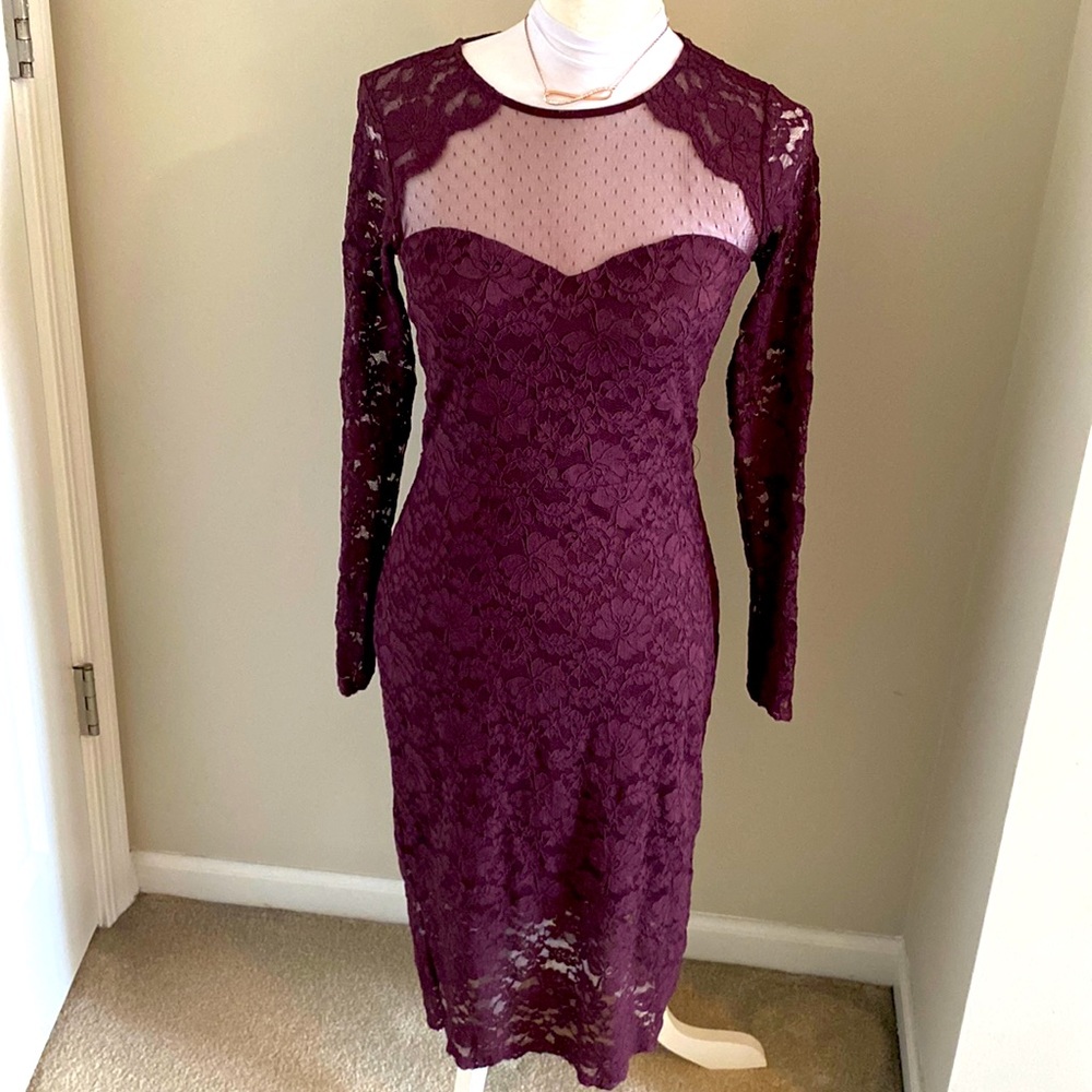 Express Burgundy Midi Dress